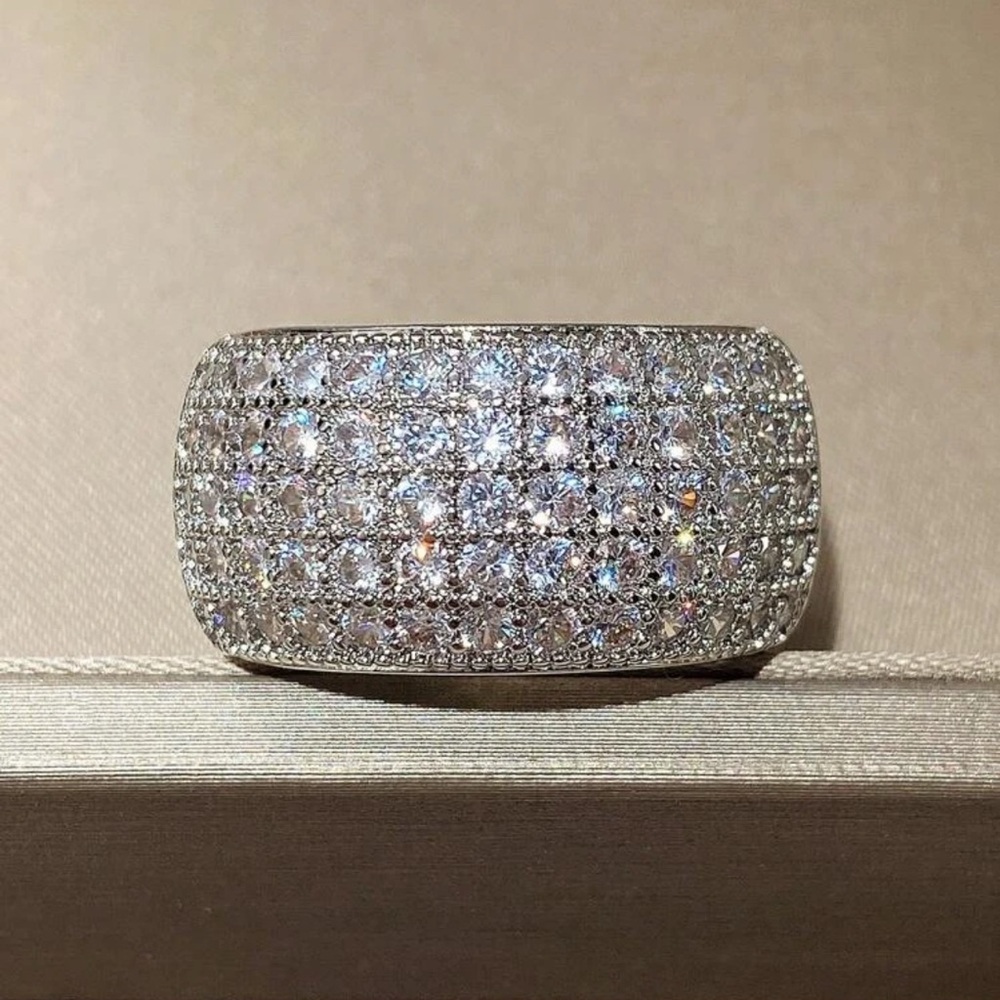 Rectangular Diamond Bridal Ring - image 8